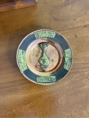 Vintage 1950-1970’s Columbia brass copper mid-century trinket dish ashtray decor